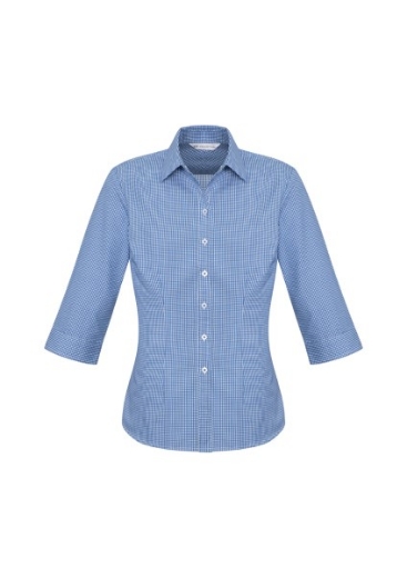Picture of Biz Collection Ladies Ellison Check Shirt 3/4 Sleeve 55% Cotton 45% Polyester